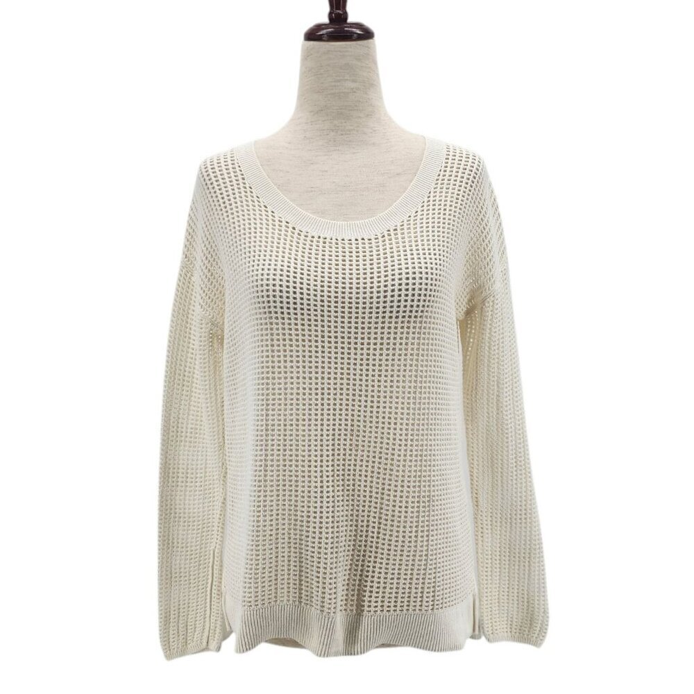 Madewell Womens XXS Sweater Northshore Ivory Pullover Open Knit Preppy Beach